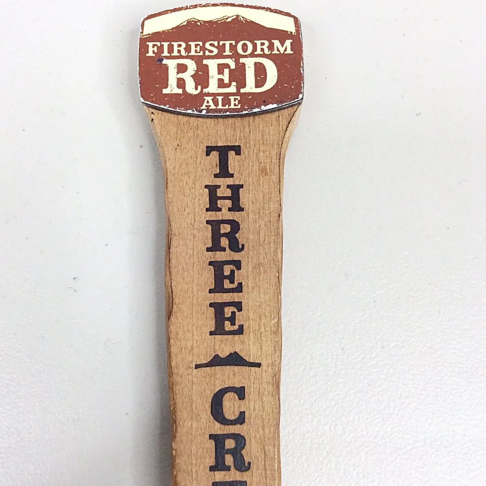 Three Creeks Brewing Beer Tap Handle‎ Knotty Blond Ale Firestorm Red 11